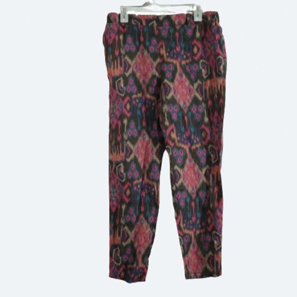 COPY - Anthropologie Marrakech Ikat slim pants 100% linen size L - Picture 2 of 9